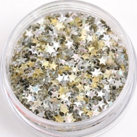 Gold and silver star mixed 2mm
